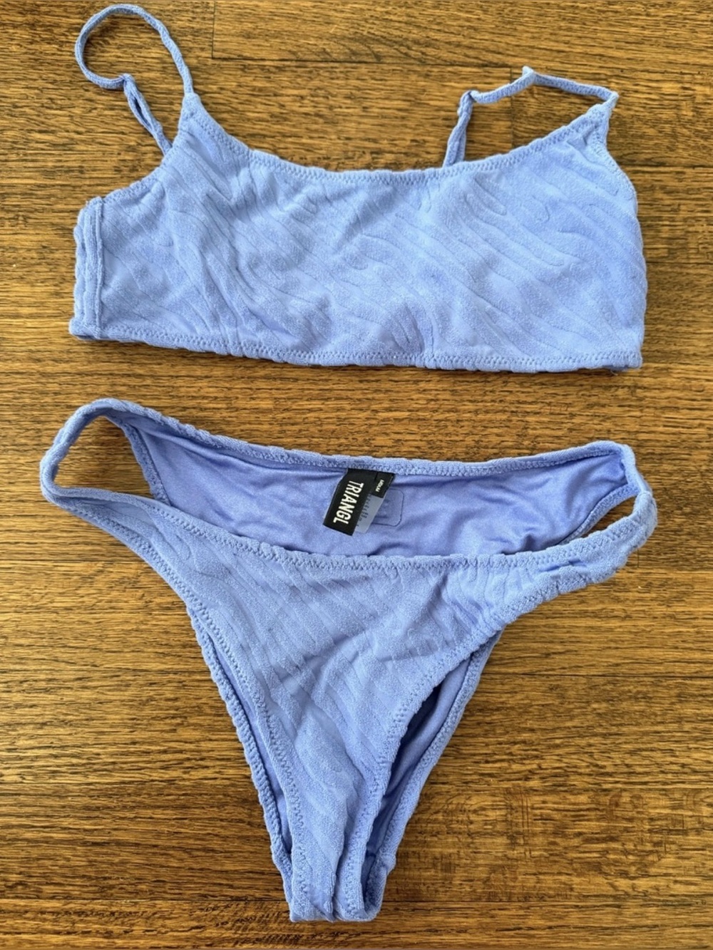 Triangle Lavender Textured Bikini Set small+ top and med bottom